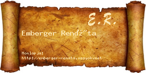 Emberger Renáta névjegykártya